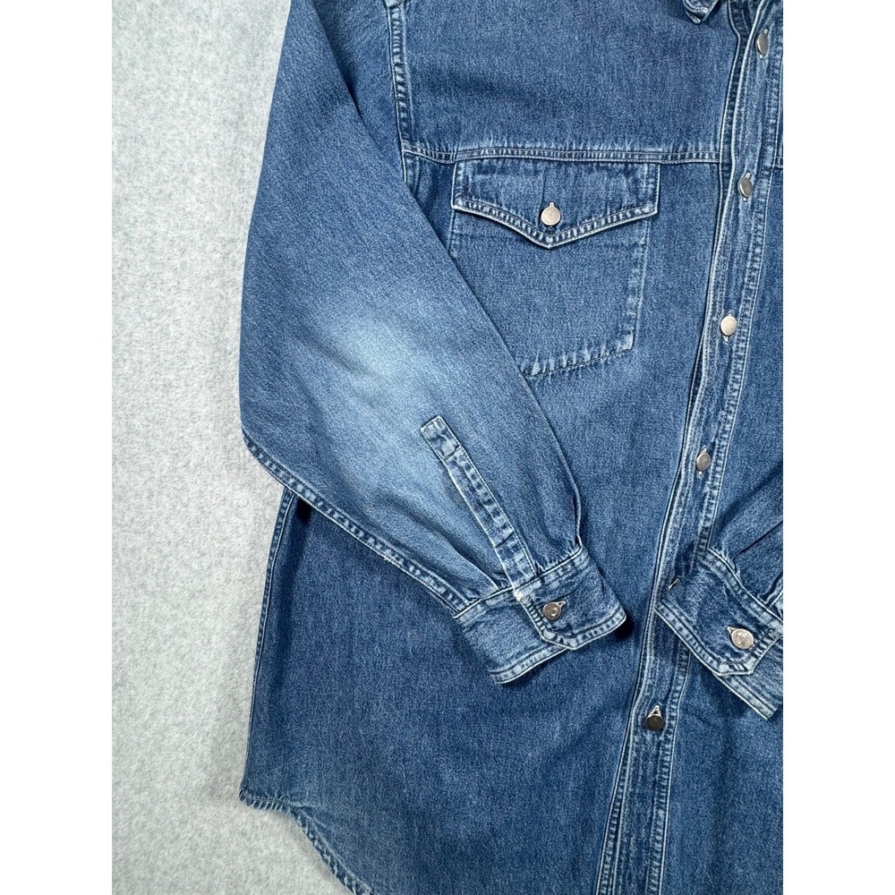 Neiman Marcus Exclusive Mens XXL Denim Button Down Shirt Blue Cotton Long Sleeve - Picture 4 of 11
